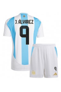 Argentinië Julian Alvarez #9 Babytruitje Thuis tenue Kind Copa America 2024 Korte Mouw (+ Korte broeken)